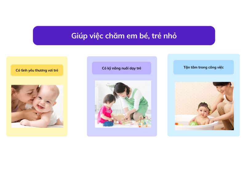 Giúp việc chăm em bé sẽ làm gì